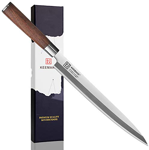 KEEMAKE Sashimi Knife Japanese - 10.5 inch Sushi Knife VG10 Stainless Steel Single Bevel Blade, Perfect Rosewood Handle Yanagiba knives