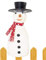 B2S BACK2SEASON Zaunfigur Schneemann Eisen Winter Zaundeko Zaunhocker weiß H=17 cm