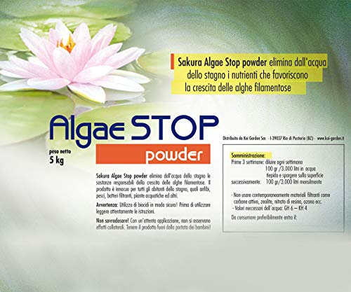 Koi Garden Sakura Alghe filamentose Stop Powder 5 kg per laghetti Fino 20000 Litri - Senza Chimica !