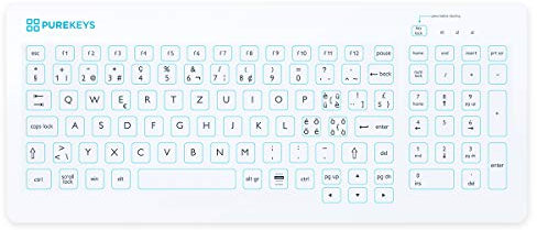 Medizintastatur PUREKEYS – Schweiz-Layout - Kompaktversion - Design 2020 | KABELLOS | Hygienetastatur für Sensible und medizinische Bereiche | abwischbar, desinfizierbar, abwaschbar