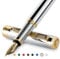 Scriveiner Silber Füllfederhalter Füller Edel mit Echtvergoldung, Schmidt vergoldete Feder (Extrafein), Bestes Geschenk für Herren und Damen, Manager, Führungskräfte (Silber Chrom)