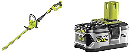 Ryobi OHT1850X ONE+ Cordless Hedge Trimmer, 18 V (Body only) & RB18L50 ONE+ Lithium+ 5.0Ah Battery, 18 V