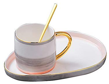 GYZLZZB Tasse de thé et soucoupe en porcelaine Tasse à thé moderne Tasse d'espresso Tasse à café haut de gamme Tasse à café haut de gamme et de soucoupe Tasse de petit-déjeuner peut être utilisée comm