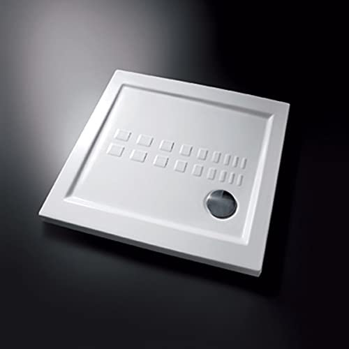 Yellowshop, Piatto Doccia Quadrato Althea ITO in Ceramica, H 5,5 cm, Bianco, 80x80 cm e 90x90 cm