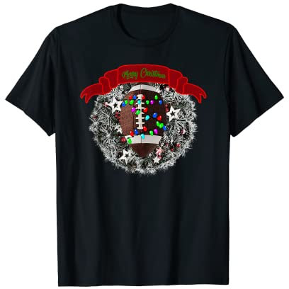 football ugly christmas sweater merry christmas football T-Shirt