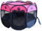 Dotala Cage de jeu portable pliable en PET pour chien et chat - Tissu Oxford 600D de qualité supérieure - Fermeture éclair amovible sur le dessus - Utilisation en intérieur et en extérieur (rose)