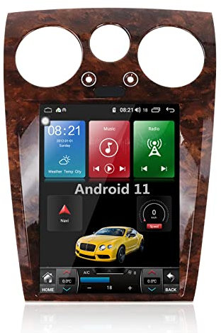 MOOKAKA Tesla Radio Android 11 Autoradio 2 Din GPS Navigation Haupteinheit für Bentley Continental GT 2004-2011 Multimedia Player Auto Stereo 12.1 Zoll Vertikaler Bildschirm mit Carplay DSP 64GB