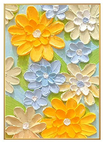 tymhrs Acrylbild,Lila Blumen-Ölgemälde-Abstraktes Nordisches Blumengemälde, Handgemalt Auf Lei