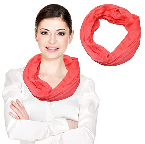beybey® Modischer Schlauchschal Damen - Praktischer Loop Schal für vielseitige Styles - Loop Schal Damen (lachs)