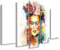 Feeby Bild auf Leinwand 150x100 cm Abstraktion Frida Kahlo Porträt; 5-teilig modern Druckbild Wandbild Wanddekoration Aesthetic Popkultur Künstlerin Feminismus mehrfarbig