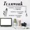 PLIGREAT Teamwork Inspirierende Zitate Wandtattoo Büro Inspirierende Slogans Wandaufkleber Abnehmbare Vinyl Wandaufkleber für Sport Training Feld Praxis Raum Klassenzimmer Wanddeko