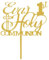 Personalised First Holy Communion Cake Topper Grail Cross Christening Baptism Confirmation 1st Communion Party Decor | Strong 3mm Acrylic (MIRROR GOLD)