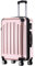 BEIBYE Hartschalen Koffer Trolley Rollkoffer Reisekoffer 4 Zwillingsrollen Polycabonat (Rosa Gold, 76cm -110L)