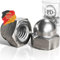 PD® Ecrou Borgne Inox M12 (DIN 1587) | Ecrous Borgne Hexagonal en Acier Inoxydable A2 V2A | Ecrou Inox pour Vis, Boulons Filetés & Tiges Filetées | Ecrous Capuchons de protection | 25 pièces