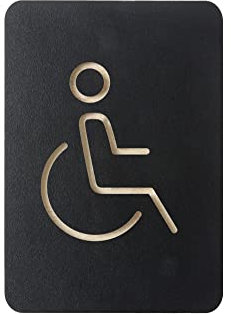 Europel Plaque de toilettes pictogramme handicapé - Symbole autocollant en bois pour WC et porte de salle de bain - Convient pour la maison, le bureau, l'école, magasin, restaurant