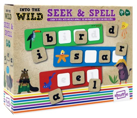 Shuffle Into The Wild Seek & Spell, Learn To Spell With Our Wild Animals, Suitable For Ages 4+