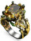 Alexandrit Ring Edlen Schmuck Schmuck für Frauen Zauberwald SchwarzGelb Gold Sterling Silber Stilvoller Ring