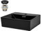 ML-Design Lavabo da Appoggio o con Montaggio a Muro in Ceramica Nera Opaca 415 x 365 x 130 mm Lavandino Moderno con Troppopieno Foro di Scarico e Piletta Sanitari Lavello per Bagno WC da Parete