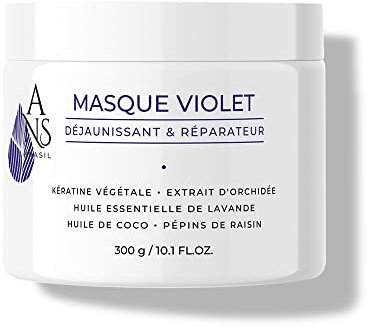 ANS Brasil Maschera VIOLA Cura profonda, riparatore e disingiallente. Capelli biondi, bianchi, colorati Capelli lucidi 300ml