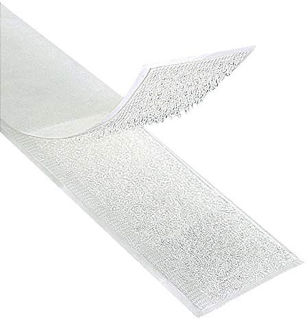 KLEBESHOP24 KLETTBAND ZUM NÄHEN | SET HAKEN + FLAUSCH | Weiß, 16 mm x 1 m
