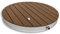 Froadp Gartendusche Campingdusche Aluminium & WPC Bodendusche Holzfarbe Saunadusche mit rutschfeste Standfläche ∅70cm Wetterfest Holzoptik Außendusche für Standard-Gartenschläuche (Rund)