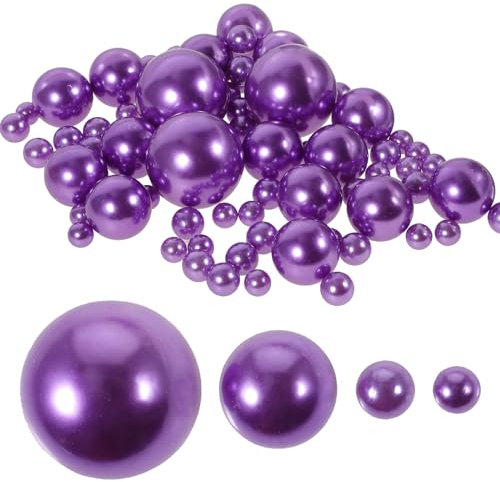 Beavorty Perlenanhänger 125 Stück Schwimmende Perlen Ohne Loch Perlenperlen Vasenfüller Mittelstücke Perlen Runde Kunstperlen Für Zuhause Hochzeit Tischdekoration Lila Vasenfüller