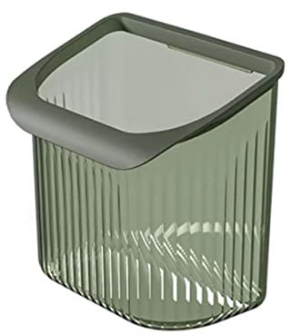 PEKJI Mülleimer aus Kunststoff zum Aufhängen an der Wand, ohne Deckel, einfacher Papierkorb, transparenter quadratischer Abfallbehälter, Aufbewahrungsbox, 8 l