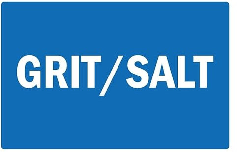 Grit/salt road safety sign - 1mm flexible Plastic sign (300mm x 200mm)