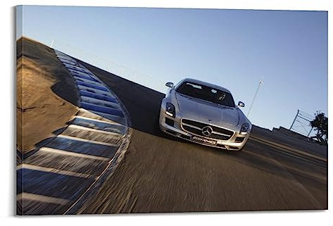 BITTU Sportauto-Poster für AMG SLS Rennwagen, dekoratives Gemälde, Leinwand, Wand- und Kunstbild, Familien-Schlafzimmer, Dekoration, 30 x 45 cm