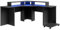 Flair Furnishings - Large Gaming Desk with LED Lights, Sleek Black Corner Desk with Monitor Stand, Sturdy and Long Lasting, Includes PC Trolley with Wheels, 160cm Long, 160cm Wide (Recoil)
