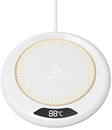 Smart Cup/Mug Warmer With 3 Temperature Setting, USB Beverage Plate With Auto Shut Off, Portable Size, Office Home Electric Coffee Warmer for Desk, Tea, Milk (White)