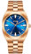 BUREI Montre analogique en acier inoxydable pour homme - Étanche - Date - Classique - Business - Cadeau pour homme, or rose, bleu, Bracelet