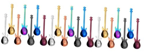 TOPBATHY 21piezas Cucharas De Guitarra Inoxidable Café Cucharitas Pequeñas Diseño Para