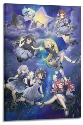 szzmyo Zombie Land Saga Anime-Poster, dekoratives Gemälde, moderne ästhetische Leinwand-Poster, Schlafzimmer-Kunst, Wohnzimmer, Dekoration, Poster, 20 x 30 cm, Rahmenstil