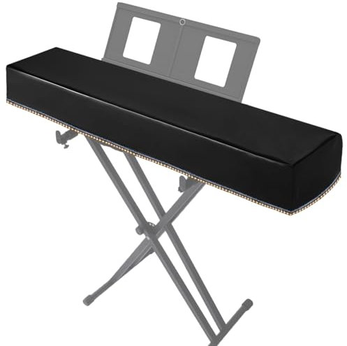 88 Key Piano Keyboard Cover,Black Leather Luxury Soft Digital Piano Dust Cover,Electronic Keyboard Waterproof Dustproof Protective Piano Covers Fits for Most 88 Keys
