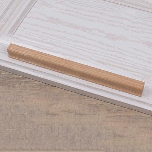 Holzgriffe,Küchenschränke Holz Griffe Möbelgriff Schrankgriff,Holz Moderner Türgriff Schubladengrif,für Schrank,Badezimmer,Kommoden,Schrank,Dekoration,mit Schrauben,1 Stück (Länge 600mm,Eiche)