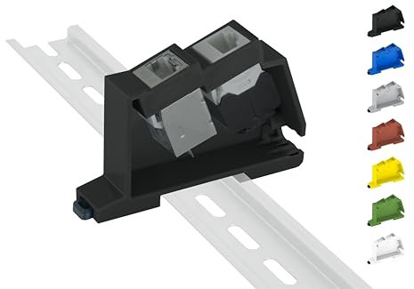 Keystone Hutschienenhalter/DIN Rail bracket (35mm), Typ Dual (Schwarz (Prime))