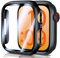 UM UNIQUEME für Apple Watch Series 9/8/7 41mm Hülle - 2 Stück, 360° Ultradünne PC Hard Schutzhülle, Kratzfest & Voller Schutz, Displayschutz für iWatch 41mm - Schwarz