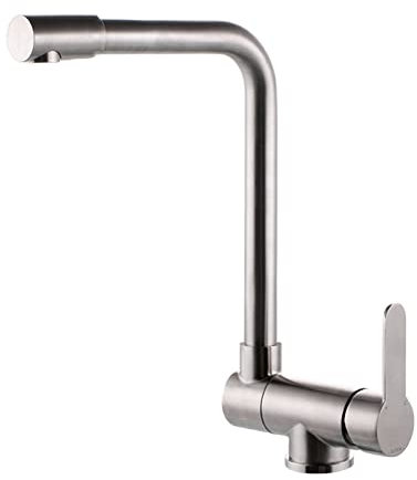 YVZDHNSFY Küchenspüle-Mischbatterie, klappbar, im Fenster, Küchenarmatur, schwenkbar, for heißes und kaltes Wasser, Spültischarmatur, Edelstahl, gebürstet-B