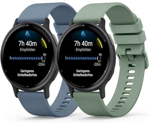 Oumida Garmin Vivoactive 5/3, Garmin Venu/Venu 2 Plus/Venu Sq/Venu Sq 2 Music, Garmin Forerunner 55/165 pour homme et femme 20 mm Bracelet de rechange sport en silicone, 20mm