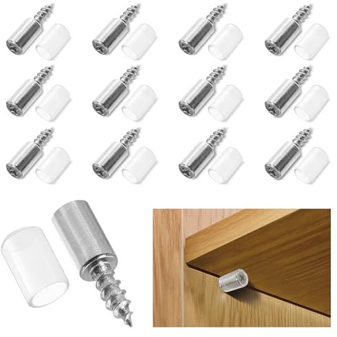 80 Stück Regalbodenträger, Bodenträger mit Gummischutz, Regalbodenhalter Selbstschneidende Schraube, Einlegeboden Halter für Möbel, Bücherregale, Kleiderschränke, Vitrinen & Schränke