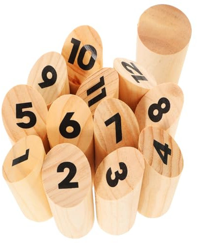 MUELODSIC Holz Wurfspiel Set Finnisches Nummern Wurfspiel Für Erwachsene Und Junge Mädchen Outdoor Geschicklichkeitsspiel Tragbar Für Garten Camping Und Familienspaß