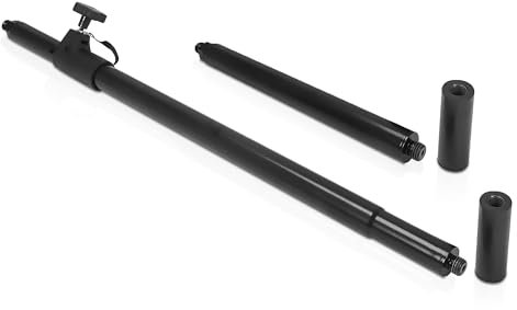 Sound Town Speaker Pole Set, 29-48 Adjustable Height Subwoofer/Speaker Pole and 14 Fixed Height Extended Pole with M20 & 35mm Adapters, Black (STSD-MM1449B)