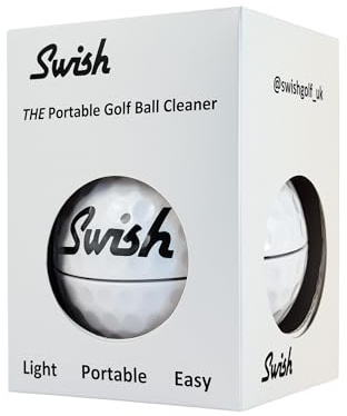 Swish Nettoyeur de balle de golf portable - Accessoire de sac de golf (blanc)