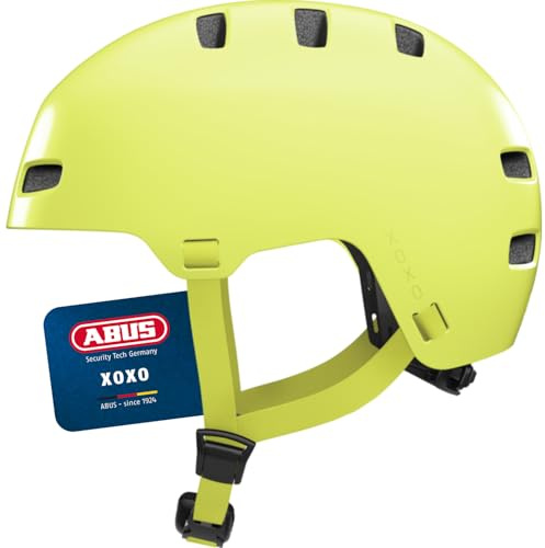 ABUS Fahrradhelm XOXO, Cityhelm im Skater-Look, Größe S, Mono gelb