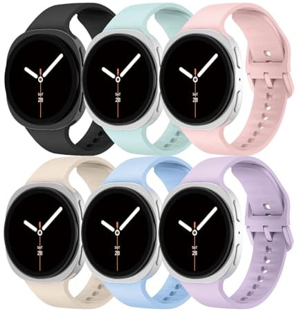DMVEIMAL 6Pcs Weiches Silikonarmband für Samsung Galaxy Watch 8 Band 44mm 40mm/8 Classic Armband 46mm Herren Damen,Wasserdicht Silicone Sportarmband Ersatzbänder für Samsung Watch 8/8 Classic Strap