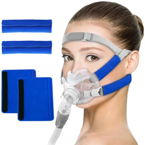 KEQAR 4 Pack CPAP Gurtbezüge, CPAP-Maske Gurtabdeckungen, Kopfband Gurtbezüge, Bequem Gesichtpads zur Verringerung von Wange Rote Flecken und Einbuchtungen