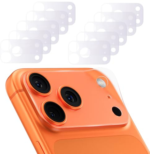 YWXTW 10 Pack Camera Lens Sticker for iPhone 17 Pro Max, [1:1 [Anti Fingerprint] Matte Camera Protective Film, Camera Skin Plateau Protector, Case Friendly