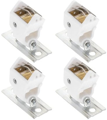 Healvian Set di Chiusure a Puleggia per Tenda Romana, 4 Pezzi in Metallo | Finitura Argento, Struttura Compatta e Leggera, Uso Semplice per Tenda e Veneziana, Design Essenziale