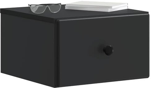 vidaXL Wandmontierter Nachttisch Schwarz 34,5 x 33 x 20 cm, Moderne Schlafzimmermöbel, rechteckige Nachttische, praktische Beistelltische, viel Stauraum, schicke Accessoires für Räume